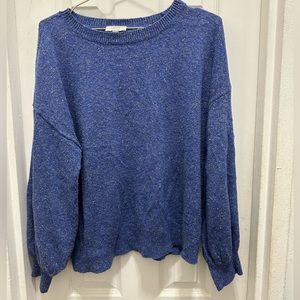 Casual blue sweater with flecks of color. Loft Outlet, size L.